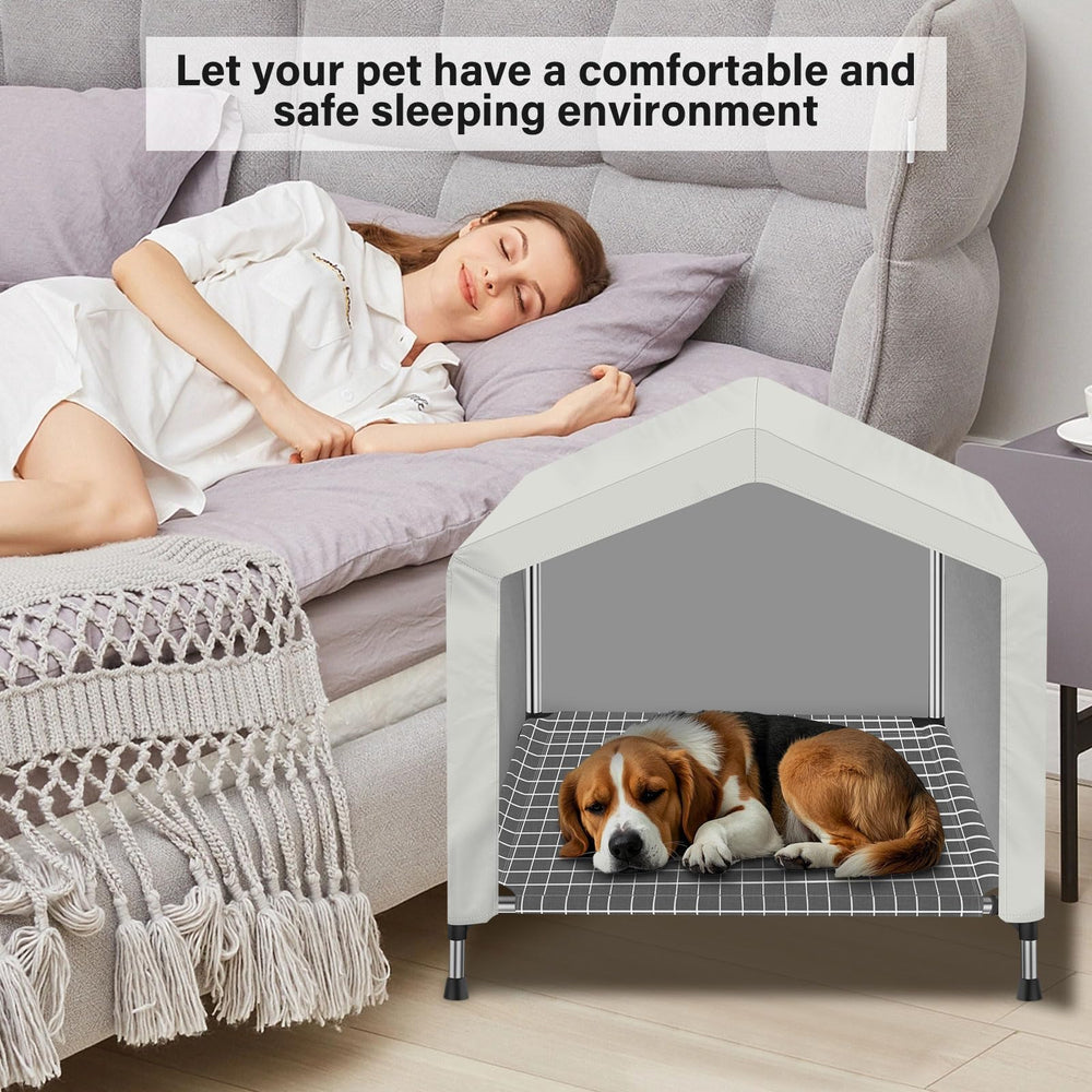 Dopliv waterproof dog tent highlights breathable fabric for cool, comfortable indoor or outdoor use.