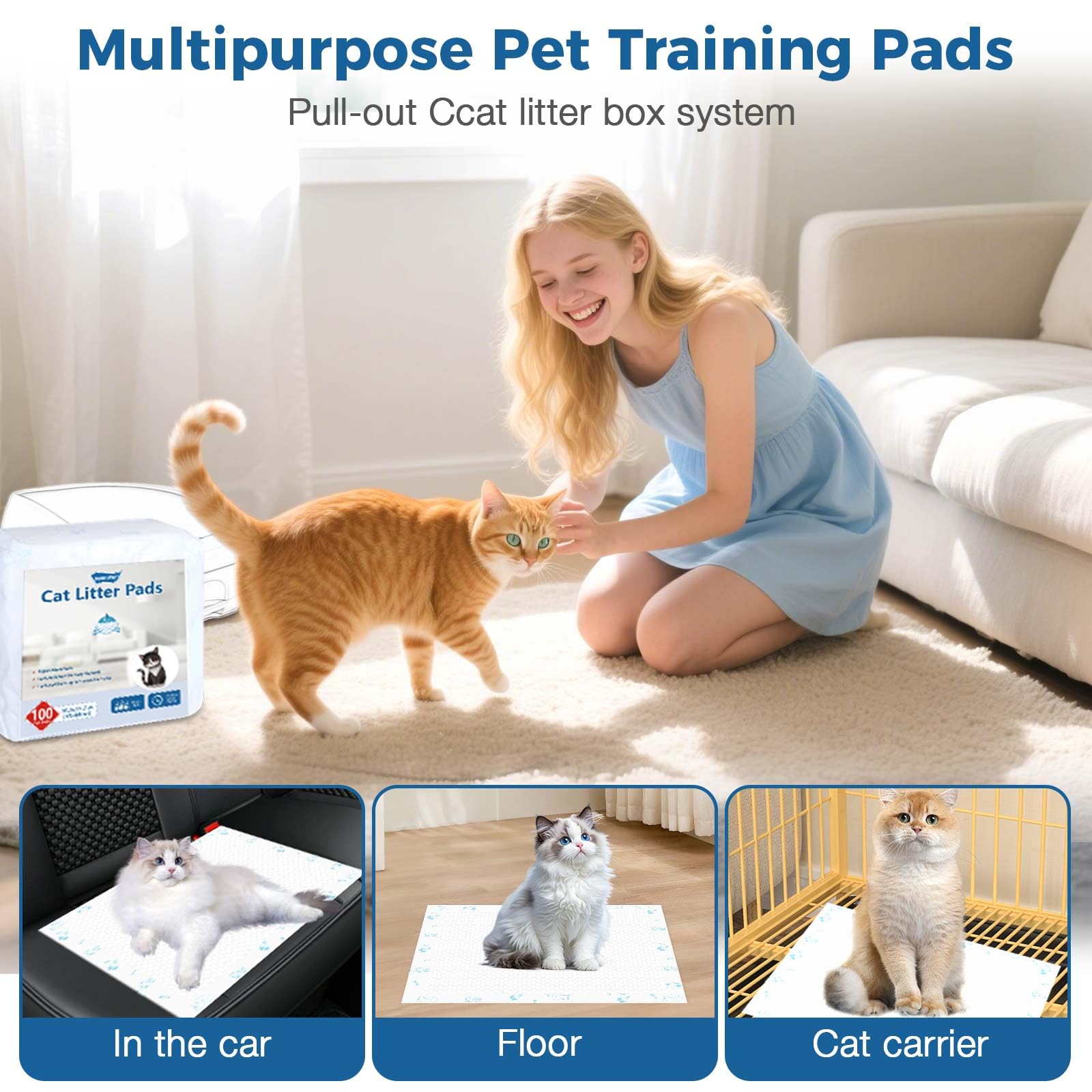 DOQVTIZAY cat pads multi-pet-use—ideal for dogs, crates, and travel in small spaces