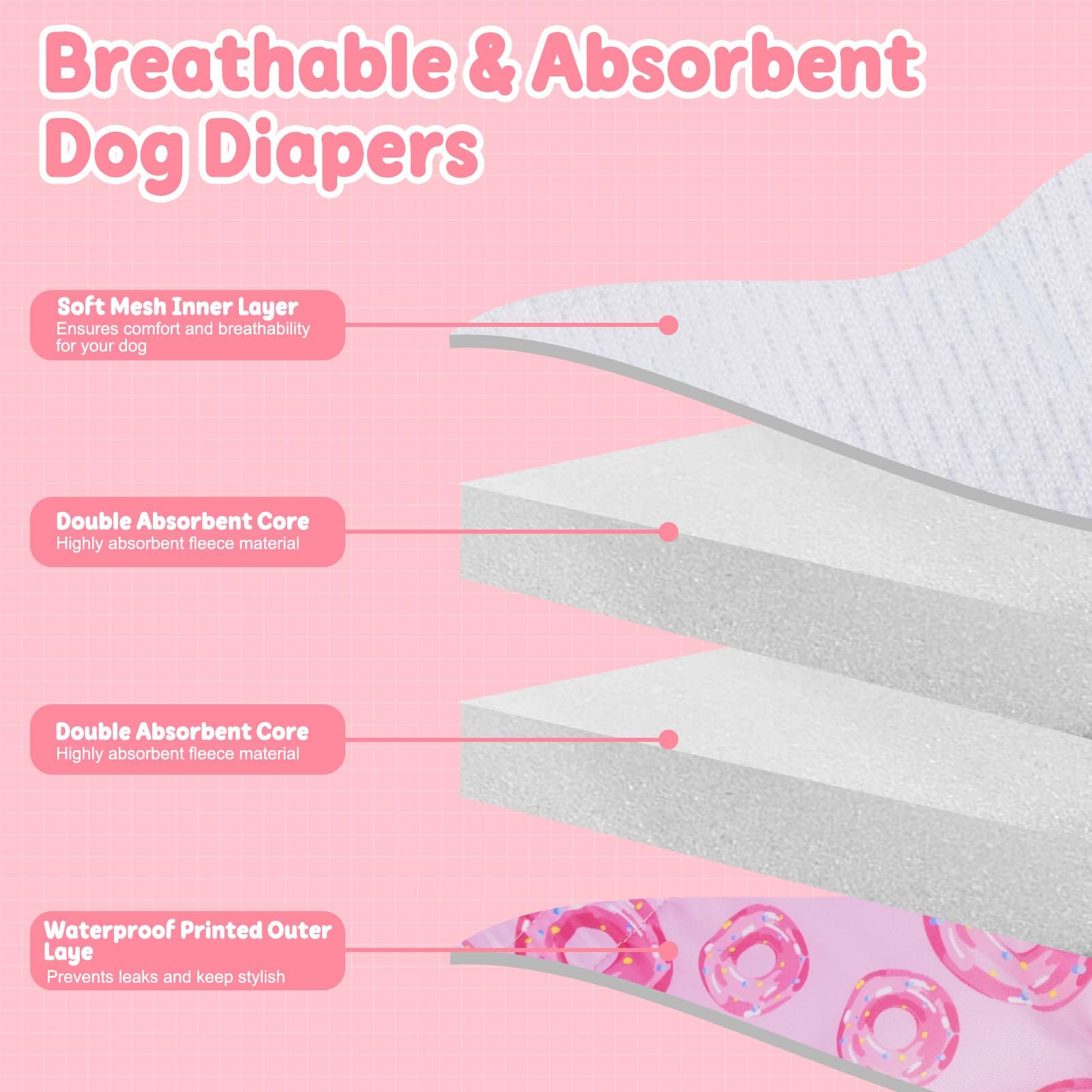 DORA BRIDAL diaper with absorbent cores helps keep moisture contained for peace of mind