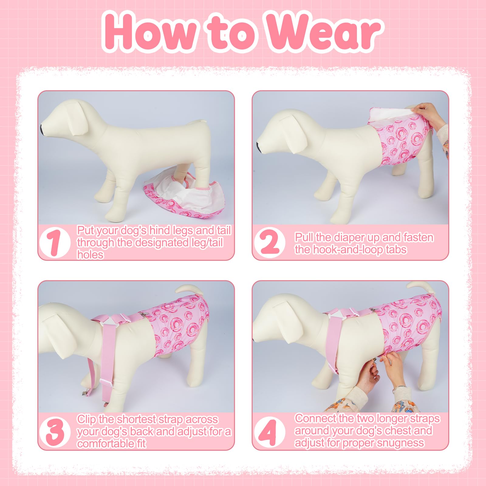 DORA BRIDAL diaper features tail hole and leg openings for snug fit and mobility