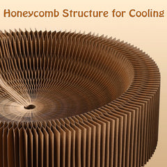 Dosanlues cat scratcher lounge bed interior reveals honeycomb ventilation and comfy scratch surface