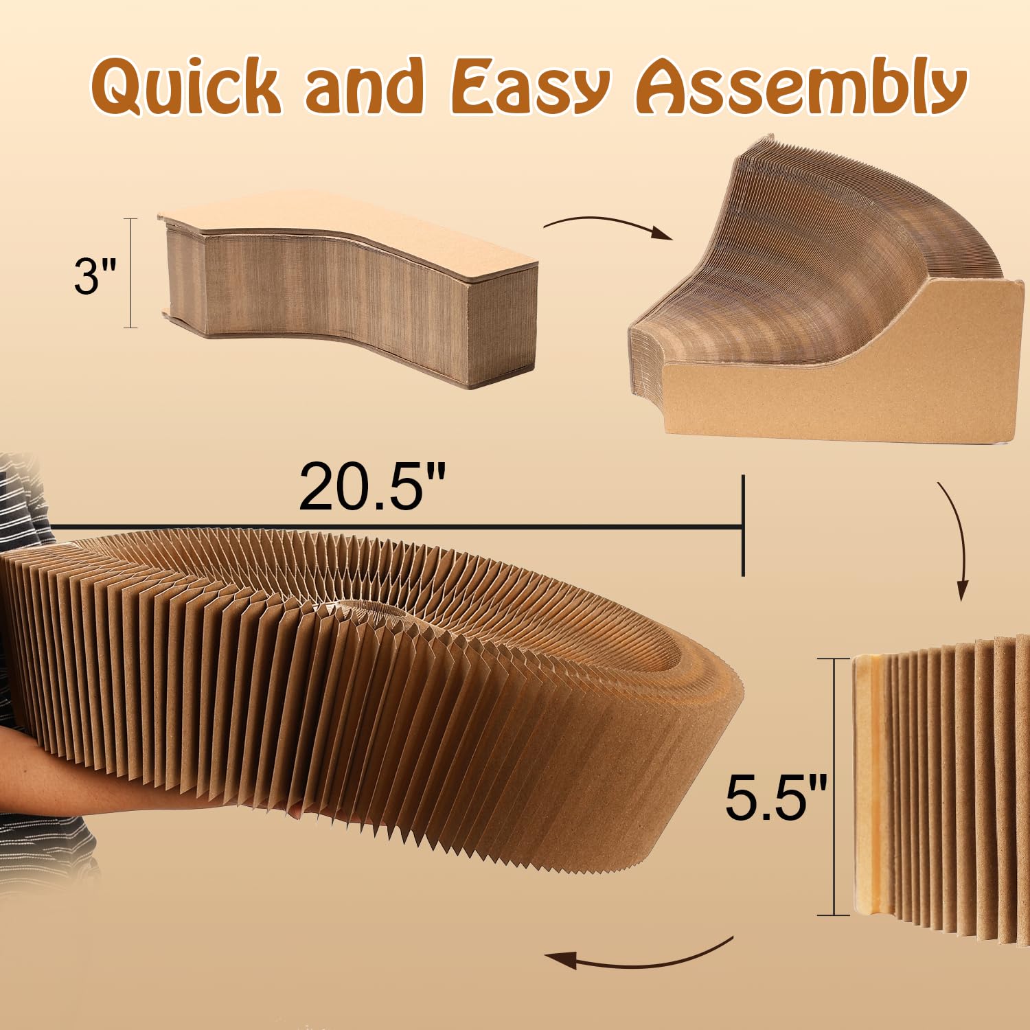 Dosanlues cat scratcher lounge bed supports up to 25 lb for indoor cats