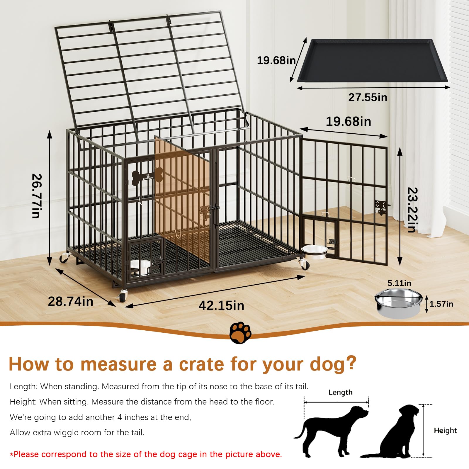 Dosker crate double-doors top-open scene demonstrates easy access and interaction with pets