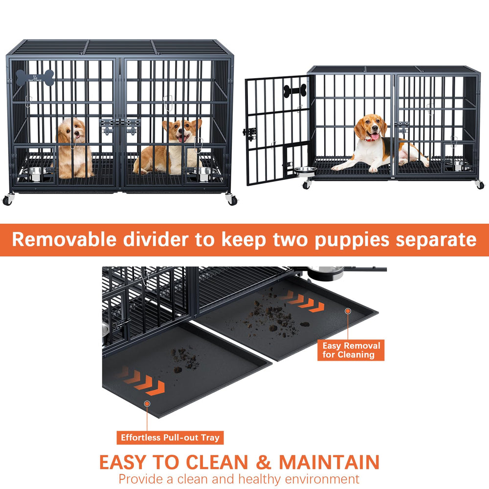 Dosker divider-two-puppies illustrates flexible two-zone setup when needed