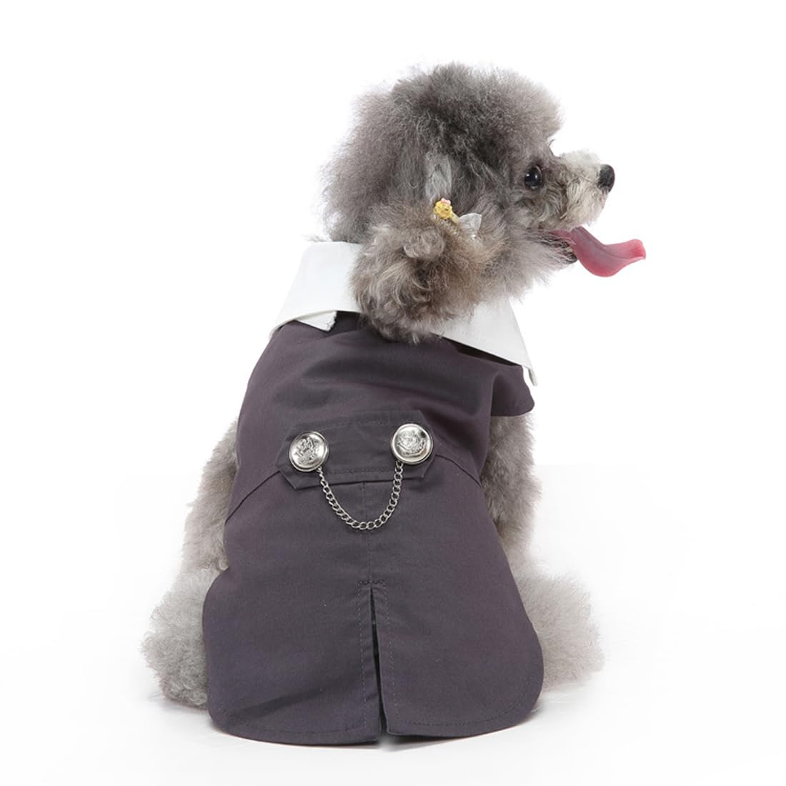 DOTEYAYP Puppy Tuxedo leash-hole design enables easy leash use.