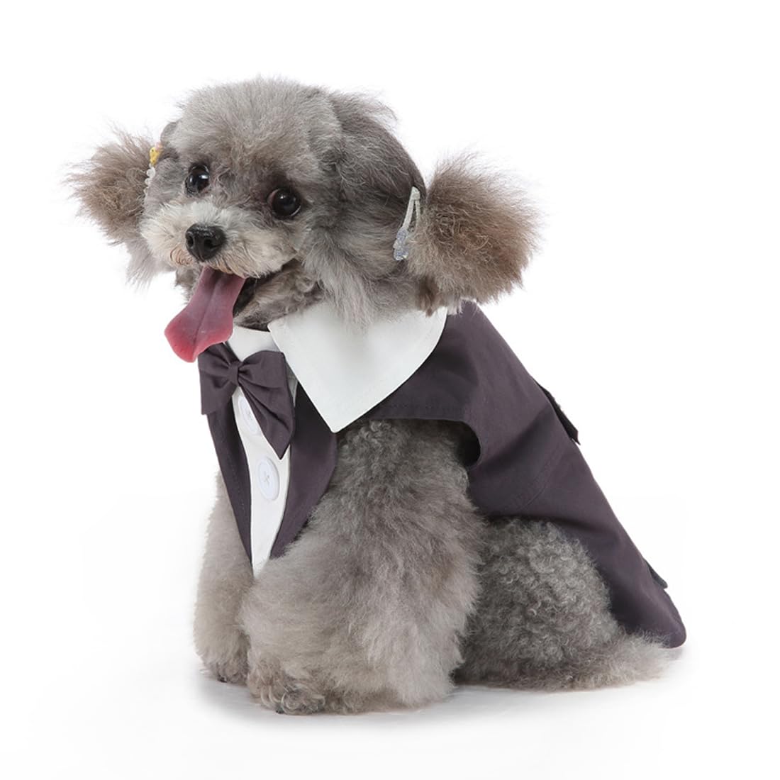 DOTEYAYP Puppy Tuxedo premium breathable fabric for comfortable wear.