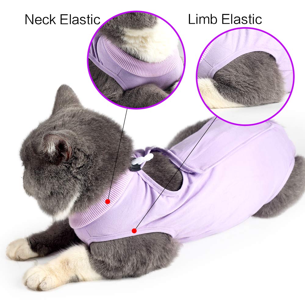 DOTON Cat Recovery Suit closed-sleeve design protects wounds while allowing easy movement.