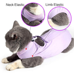 DOTON Cat Recovery Suit closed-sleeve design protects wounds while allowing easy movement.