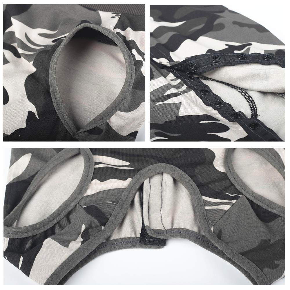 Dotoner dog recovery suit camouflage XXL easy-to-wash design for busy owners.