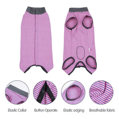 Dotoner dog recovery suit pink button adjustment for a tailored fit