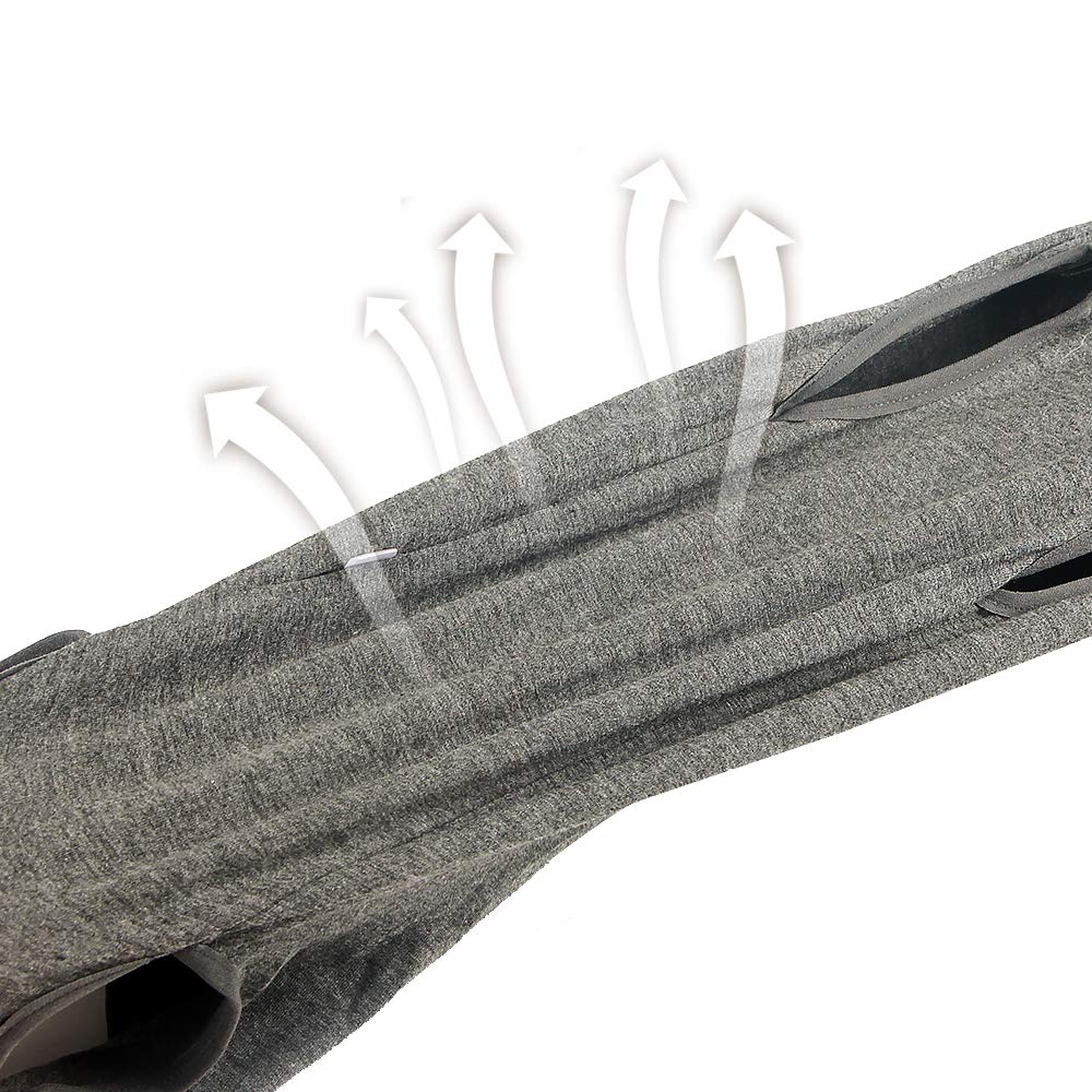 Dotoner dog recovery suit XL grey side view with adjustable buttons