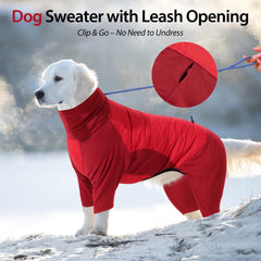 Dotoner dog sweater full-leg coverage keeps body warm from head to paw.