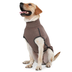 Dotoner dog sweater pullover brown on a cozy dog offers warm, comfortable outdoor wear