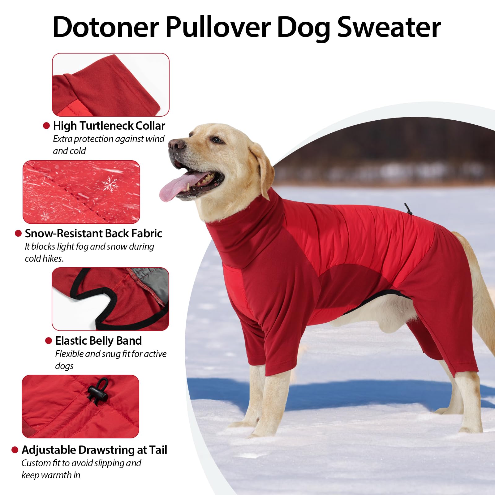 Dotoner dog sweater turtleneck provides extra warmth on chilly days.