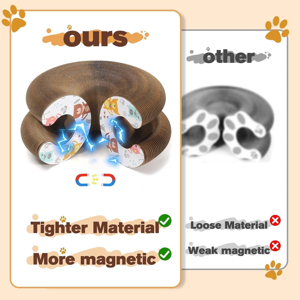 DoubleCare Magic Organ bones-form scratcher promotes stretching and interactive feline play.