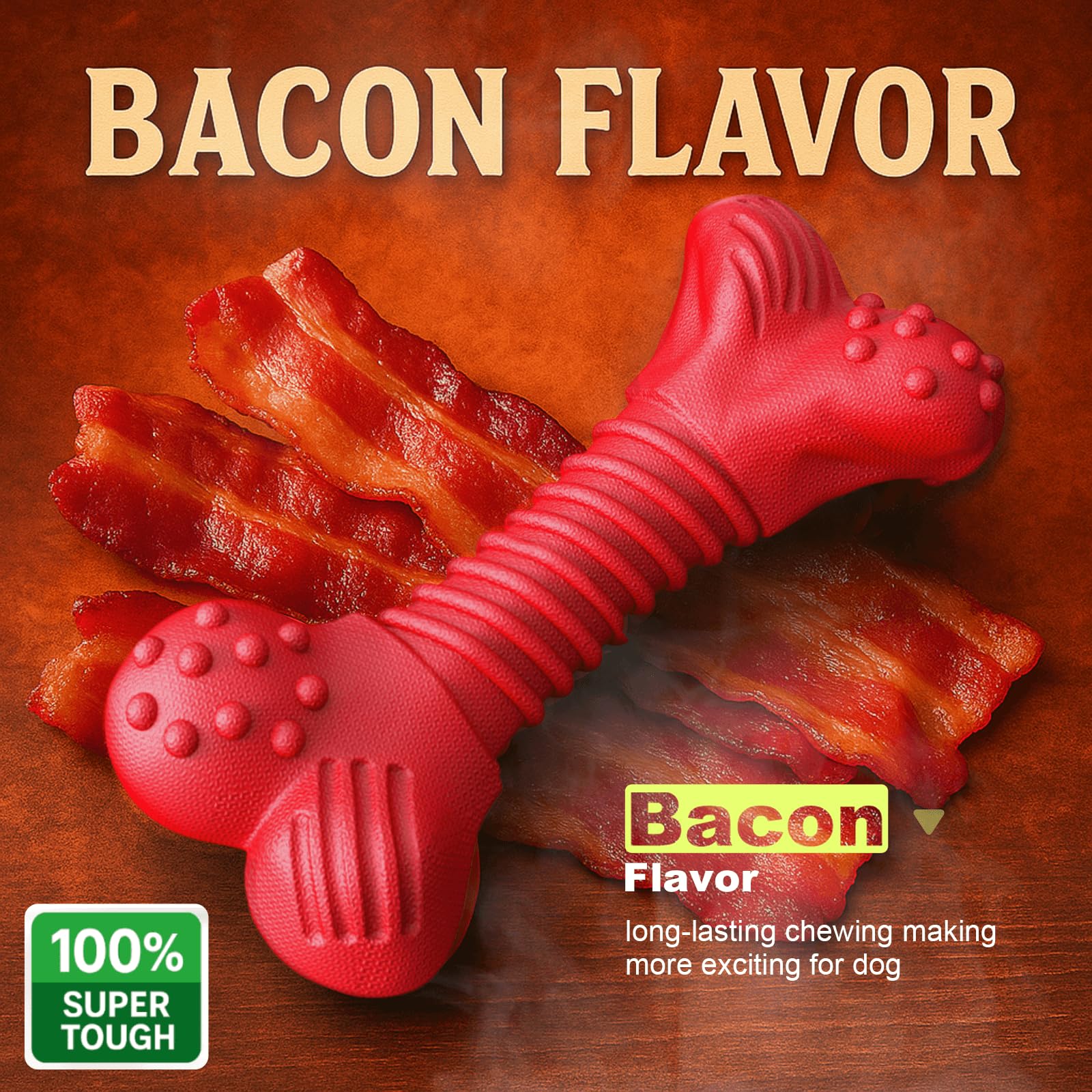 Doudele-bacon-flavor-dog-toy demonstrates high appeal and enrichment during play