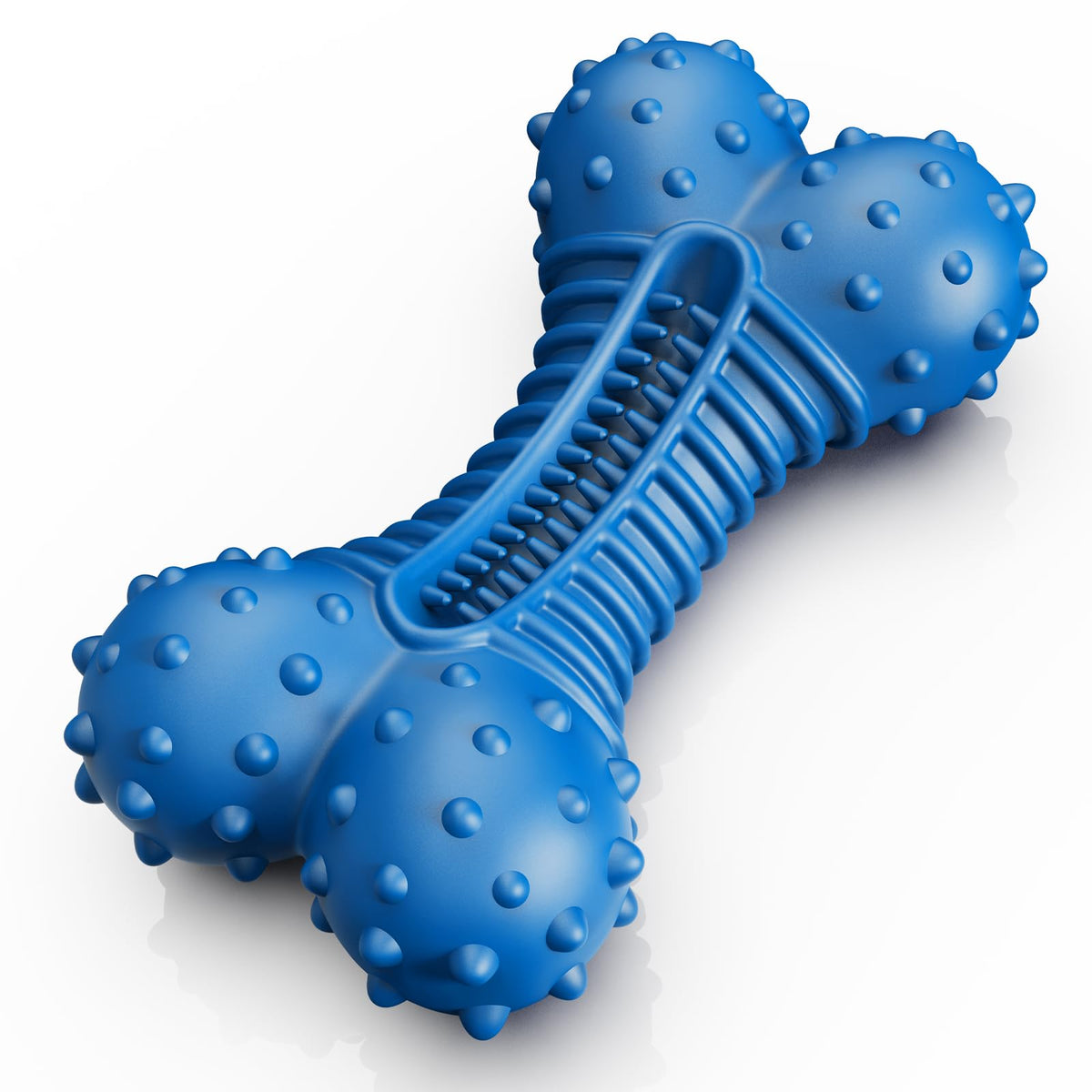 Doudele dog toy with tough rubber bone texture for durable chewing