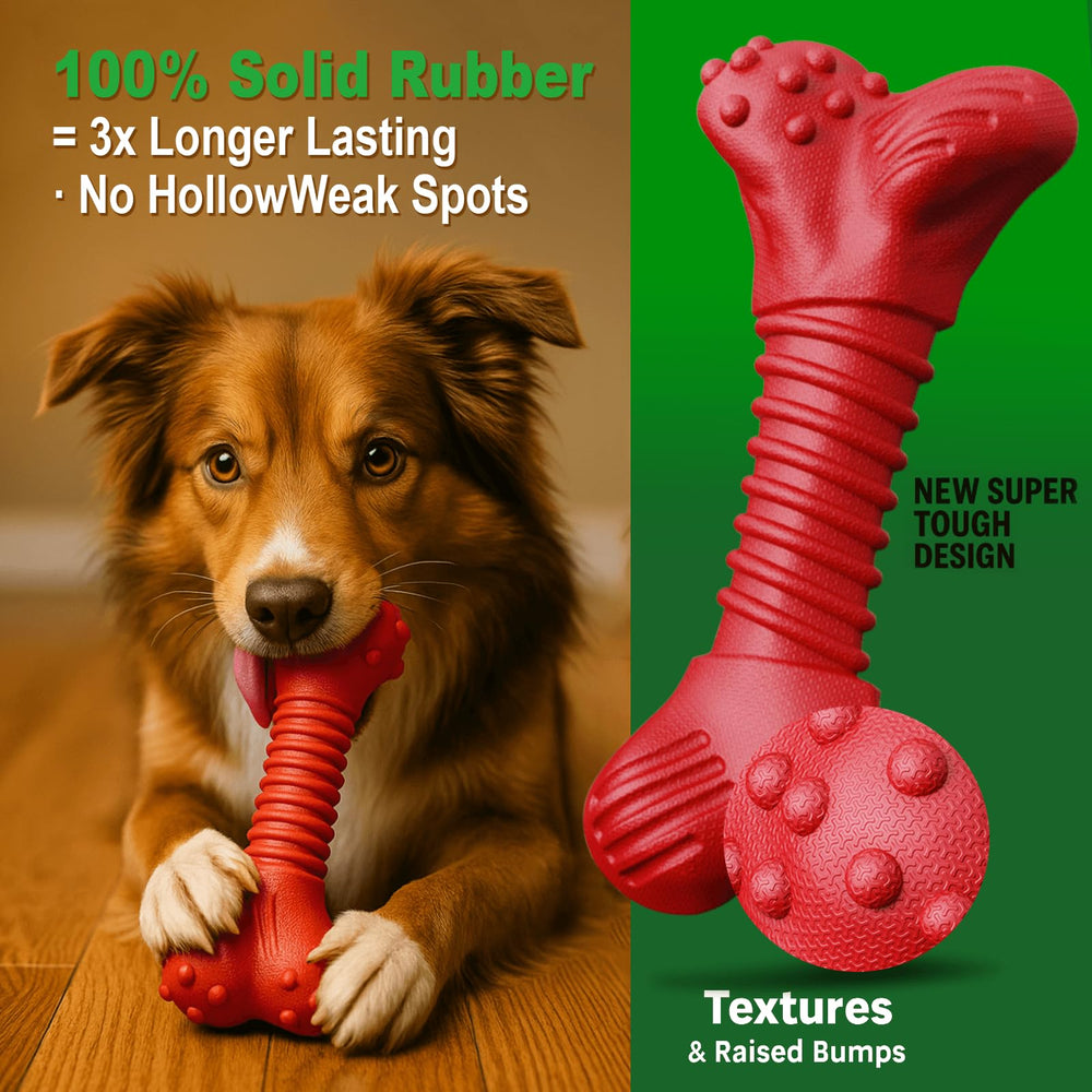 Doudele durable-natural-rubber shows long-lasting chew for large dogs