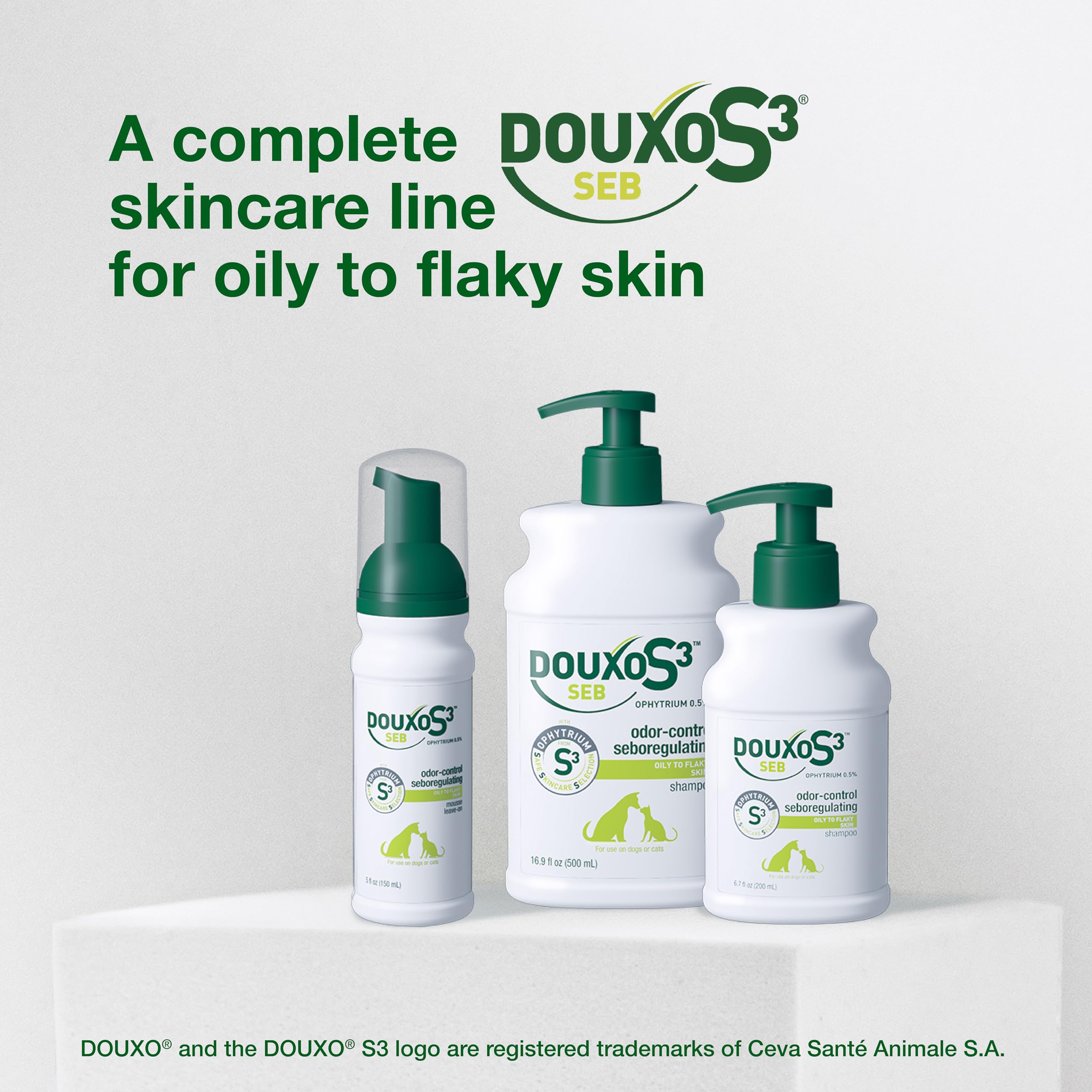 Product image suggests reduced dandruff with Douxo S3 SEB Shampoo.