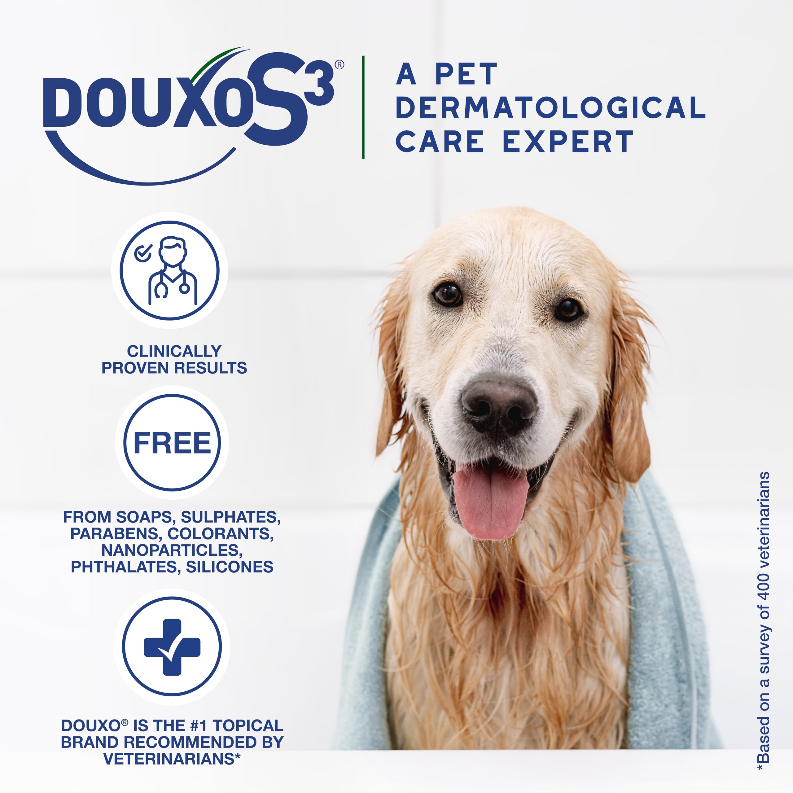Pet fur after Douxo S3 SEB Shampoo feels soft and detangled.
