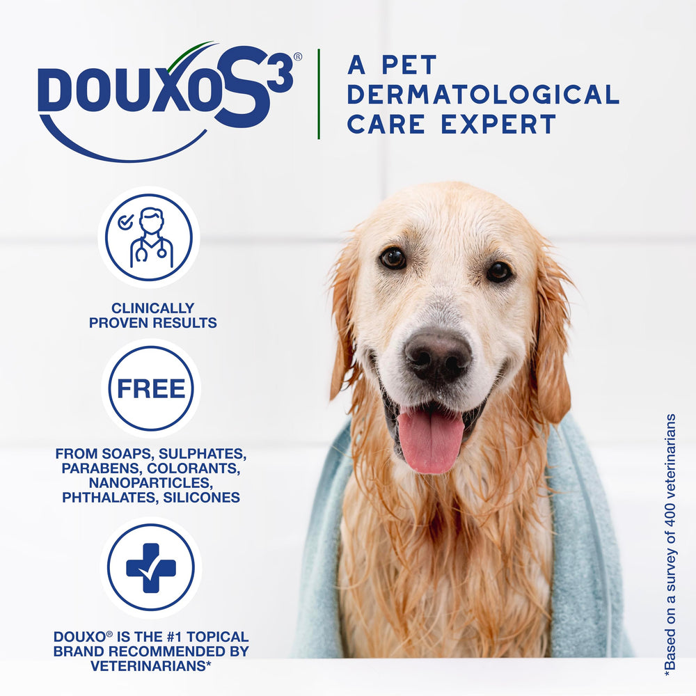 Pet fur after Douxo S3 SEB Shampoo feels soft and detangled.