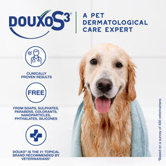 Pet fur after Douxo S3 SEB Shampoo feels soft and detangled.