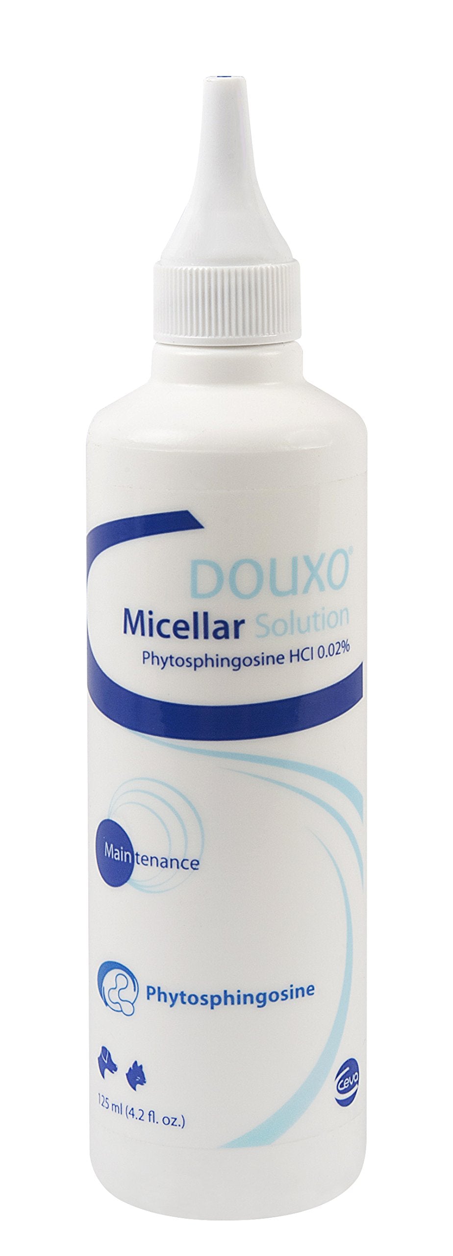 Douxo Micellar Ear Solution bottle for gentle ear cleansing in cats and dogs