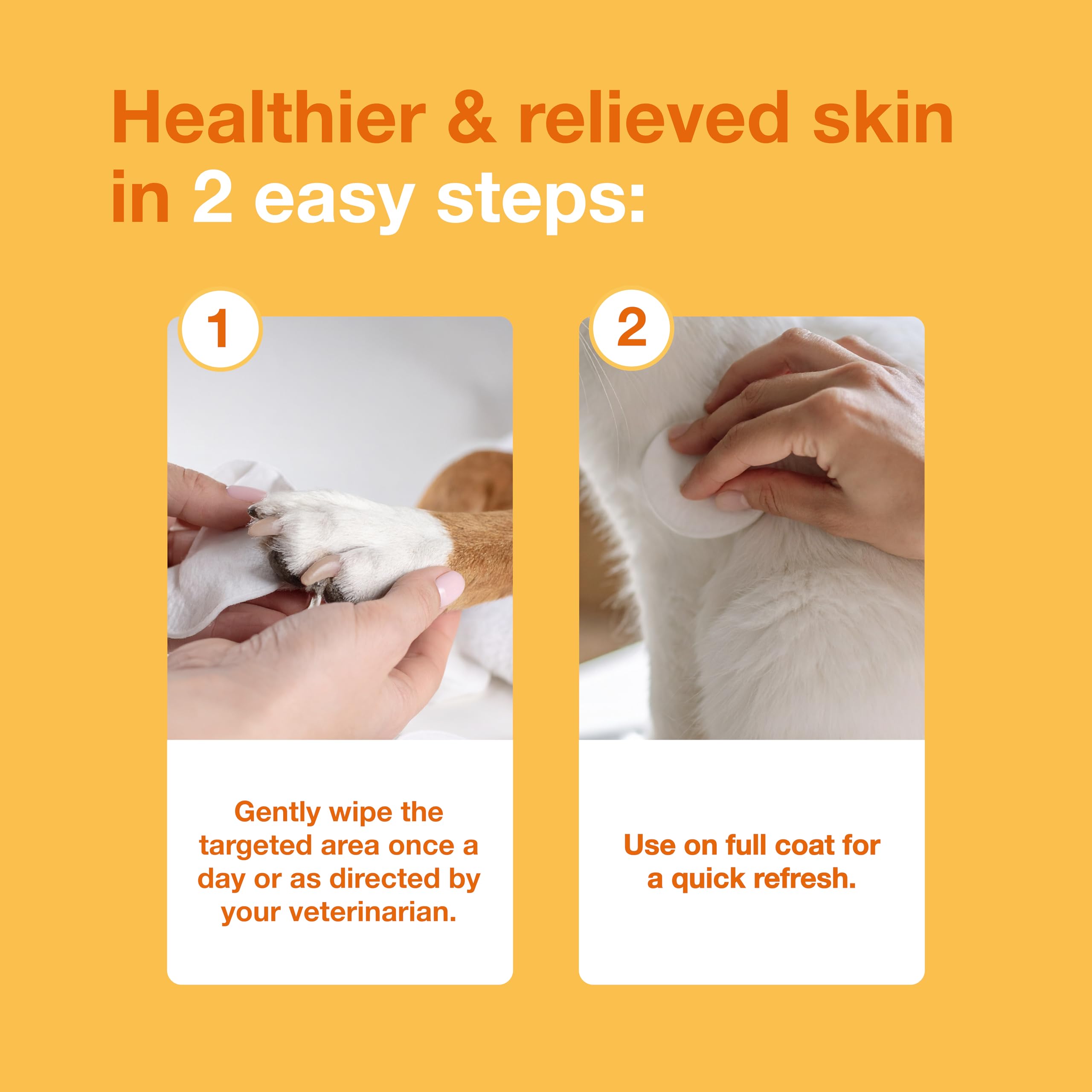 A hand holds Douxo S3 Pyo Pads for convenient wipe-on care.