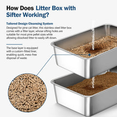 Dowanoqo open-top design cat litter box provides visibility and reduces anxiety