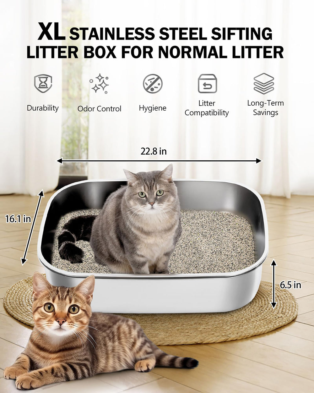 DOWANQO open-top design – full visibility reduces cat anxiety and improves access