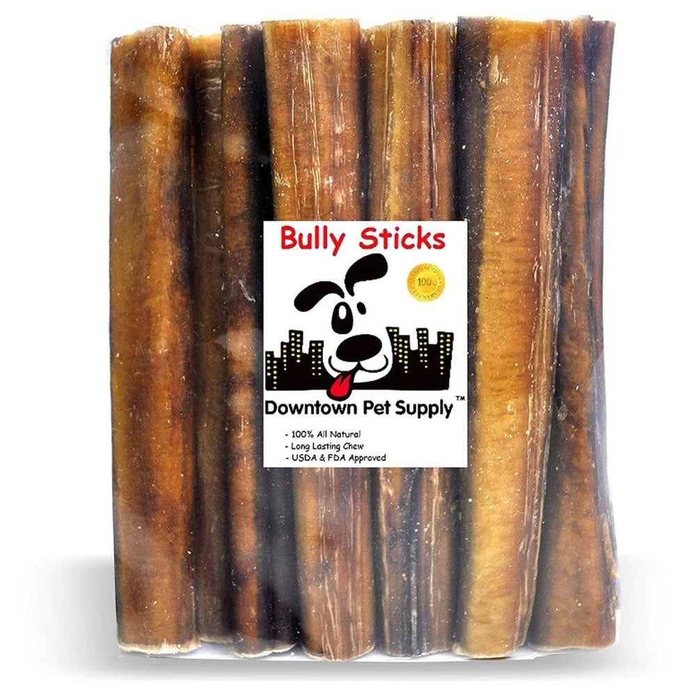 Downtown Pet Supply jumbo bully sticks for aggressive chewers in homes and yards.