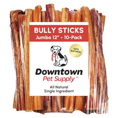 Downtown Pet Supply jumbo bully stick 12-inch closeup for long-lasting chew