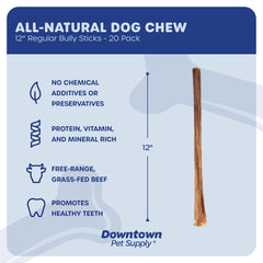 Downtown Pet Supply USA sourced bully sticks displayed for premium protein