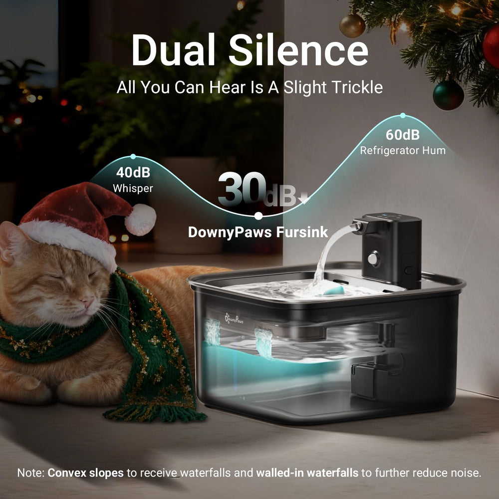 DownyPaws FurSink 3L capacity reduces refills for busy households
