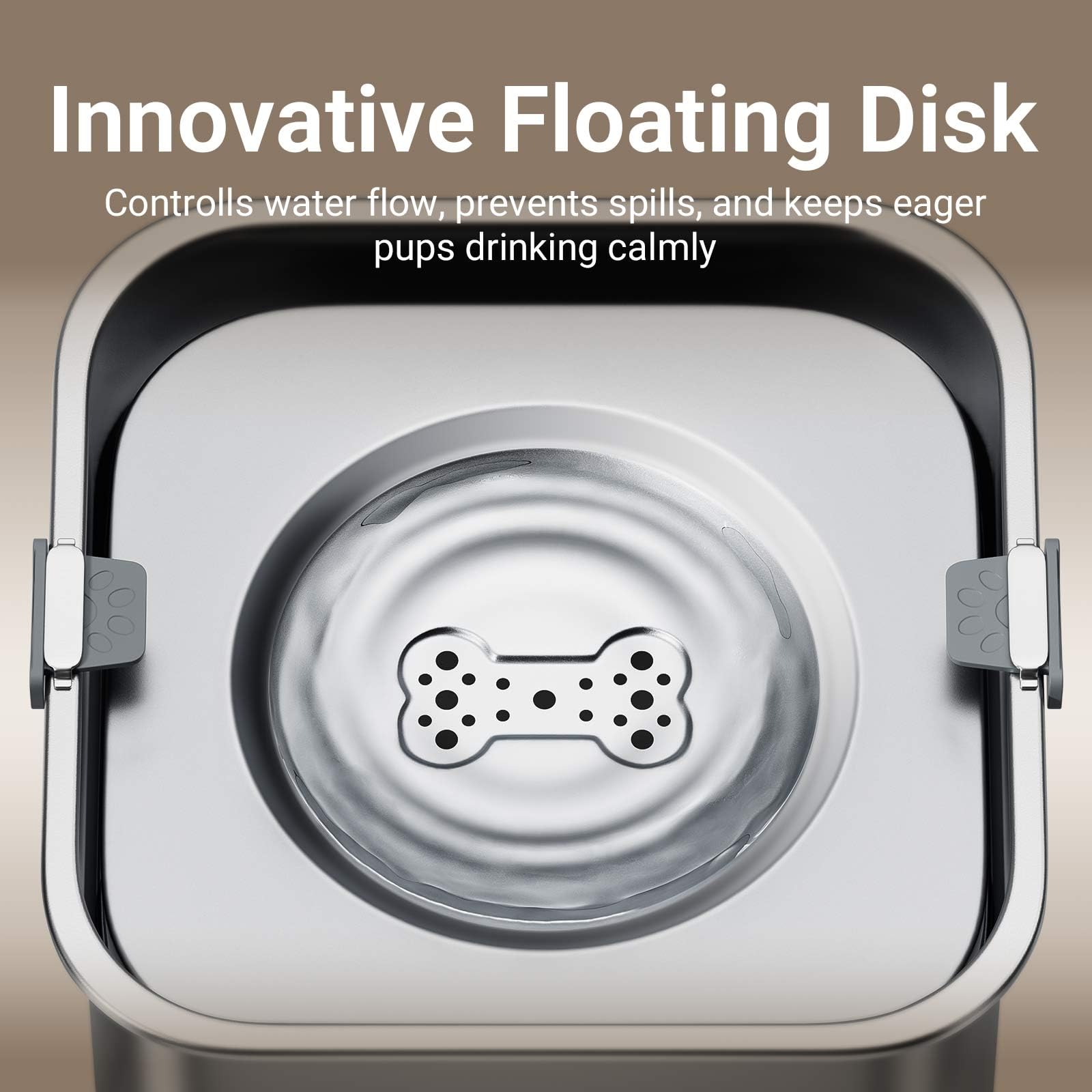 DownyPaws Adjustable float demonstrates controlled flow for slower drinking