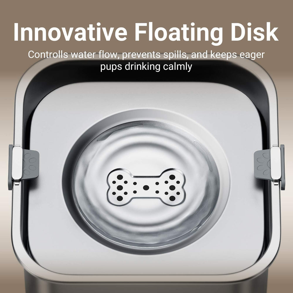 DownyPaws Adjustable float demonstrates controlled flow for slower drinking