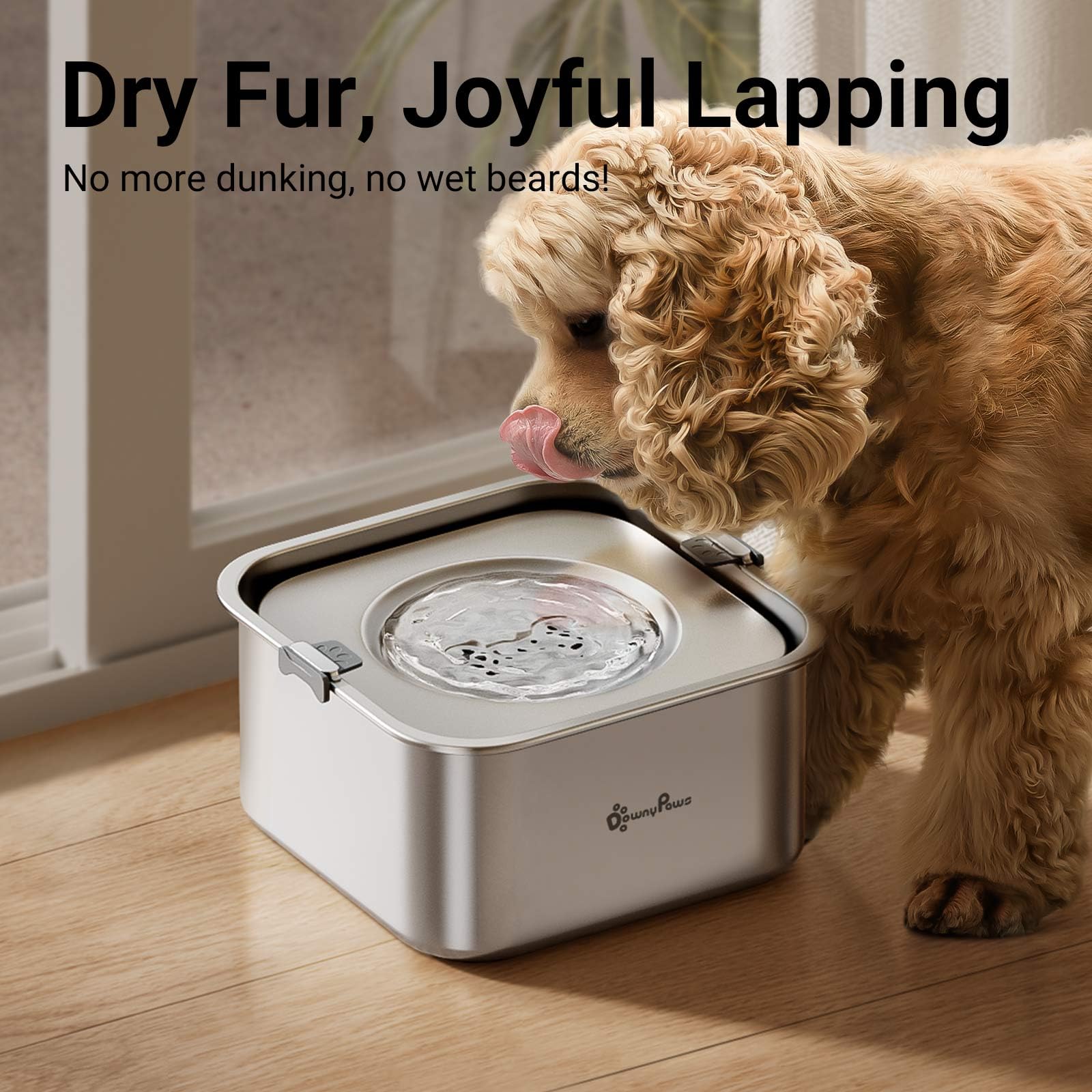 DownyPaws Silicone plugs illustrate dual-side edge spill prevention