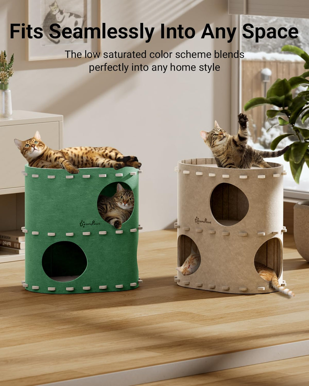 DownyPaws Castle Cat House stiffened felt board for durability