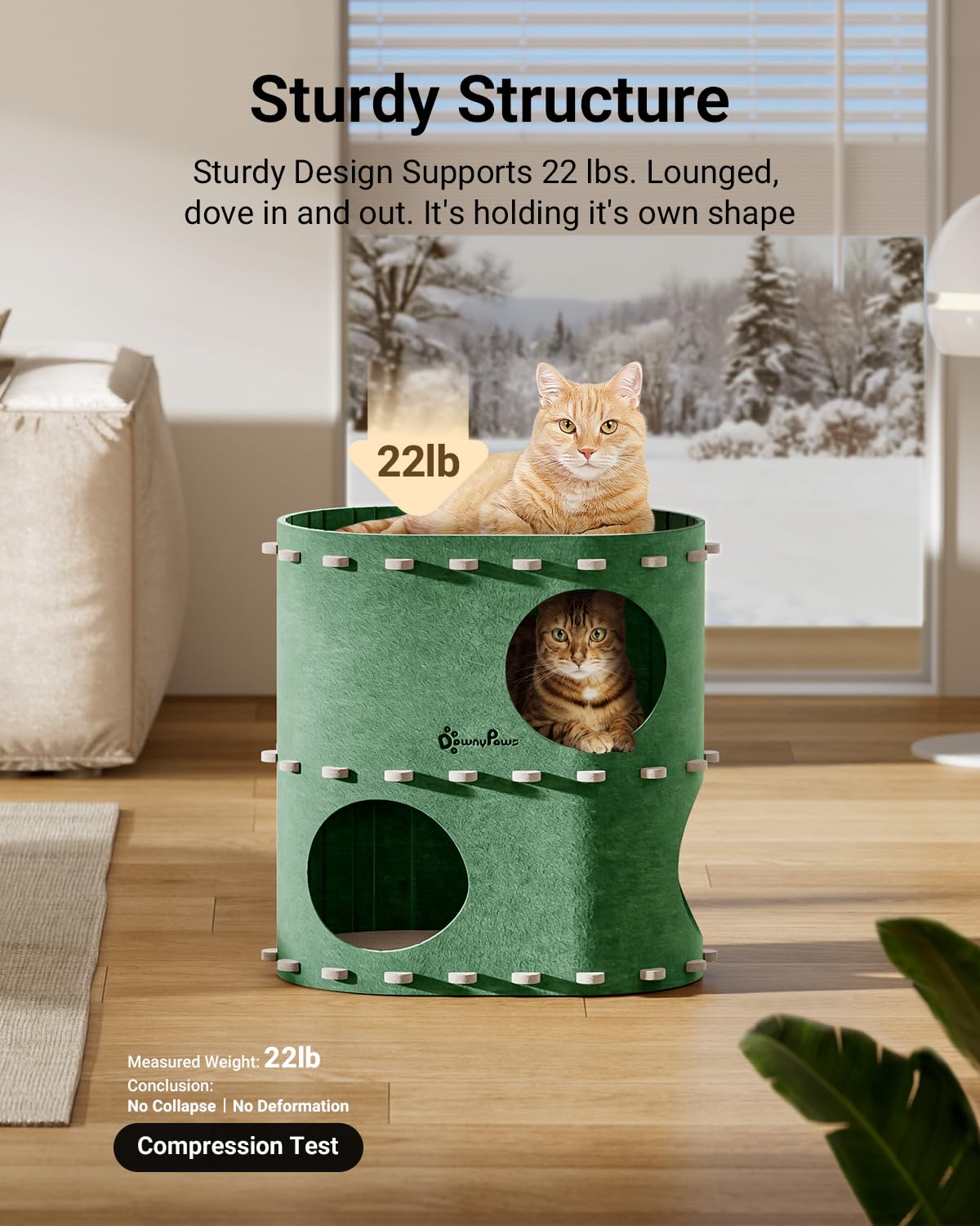 DownyPaws Castle Cat House tunnel entry for peekaboo games