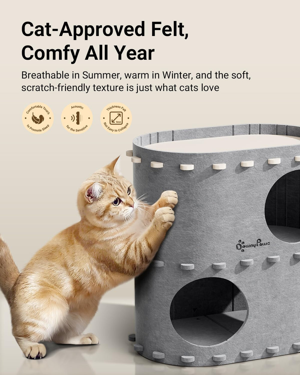 DownyPaws cat hideaway cube for multicats creates private zones and shared fun