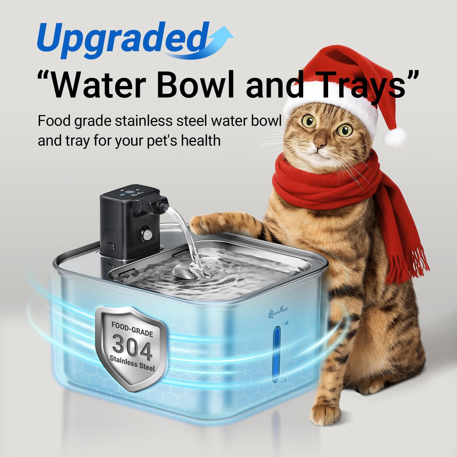 DownyPaws FurSink battery compartment enables cordless placement anywhere.