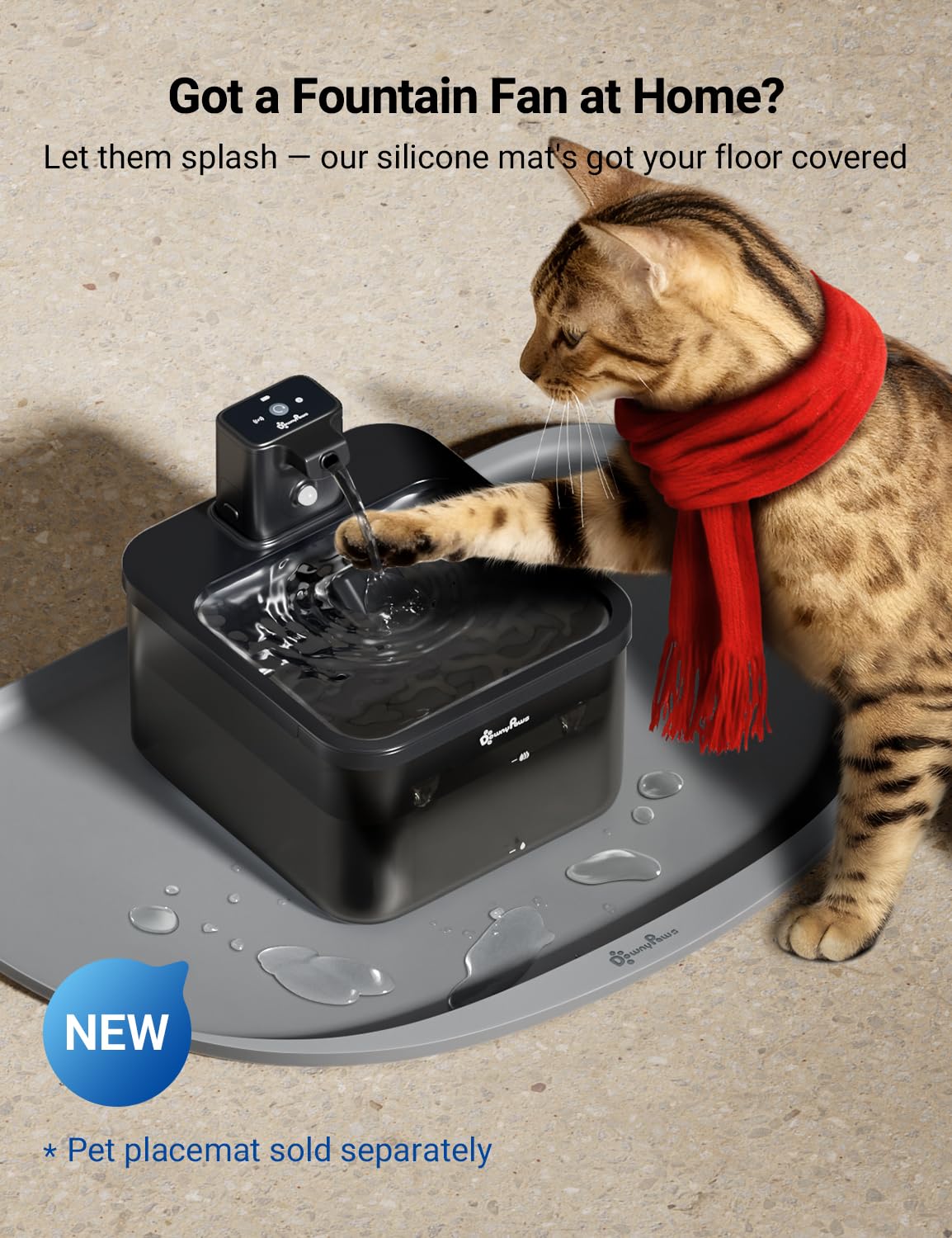 DownyPaws Fursink BPA free design emphasizes safe drinking water
