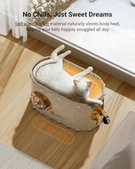 DownyPaws PeekaPurr 360° security hideaway with sound-dampening felt for calm retreat.