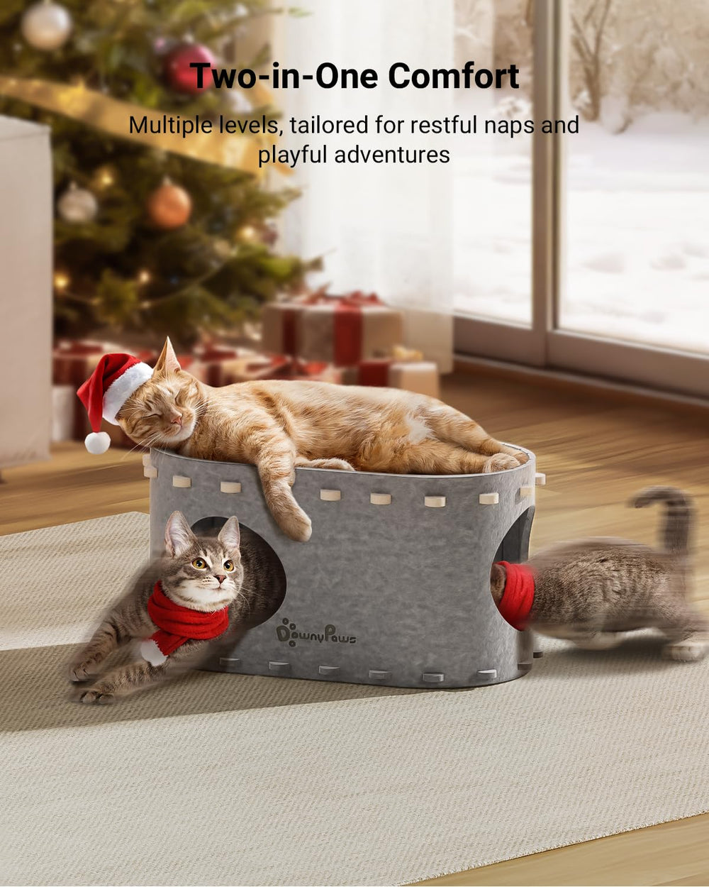 DownyPaws PeekaPurr multi-level cat house for multi-cat homes