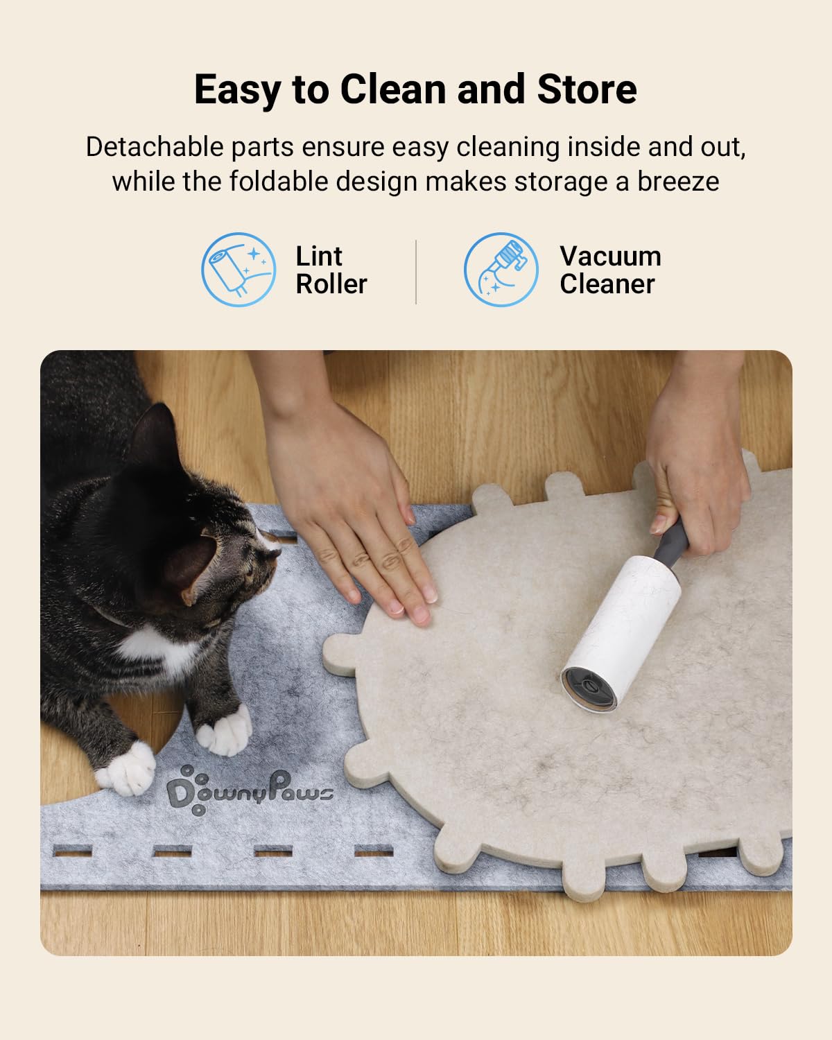DownyPaws PeekaPurr sturdy up to 22 lbs; suitable for larger cats.