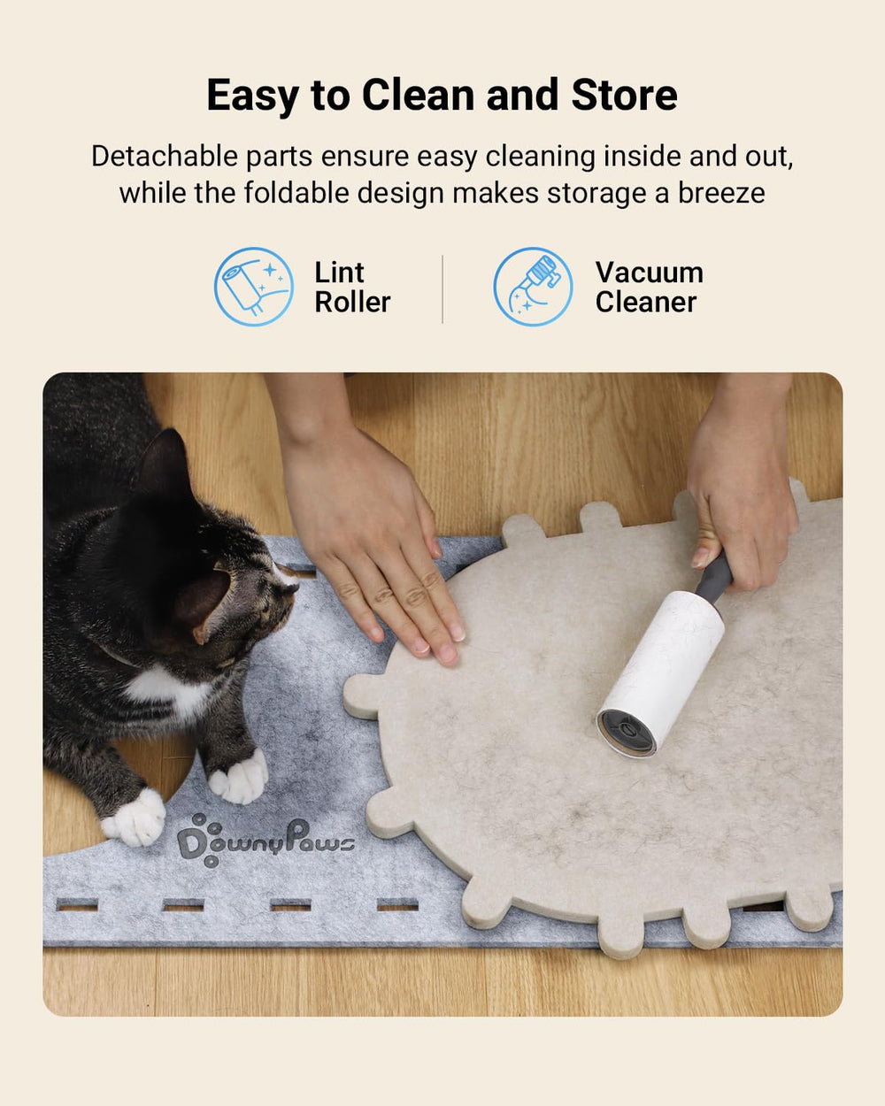 DownyPaws PeekaPurr sturdy up to 22 lbs; suitable for larger cats.