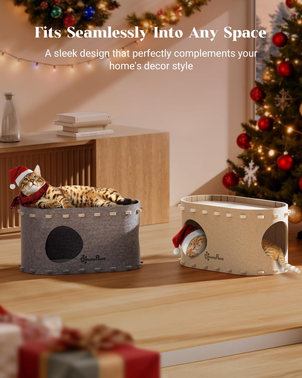 DownyPaws PeekaPurr hard-wearing felt resists claws while satisfying kneading instincts.