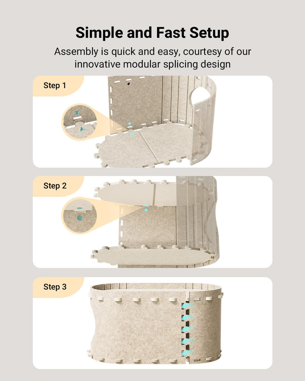 DownyPaws PeekaPurr cream color option blends with any room decor.