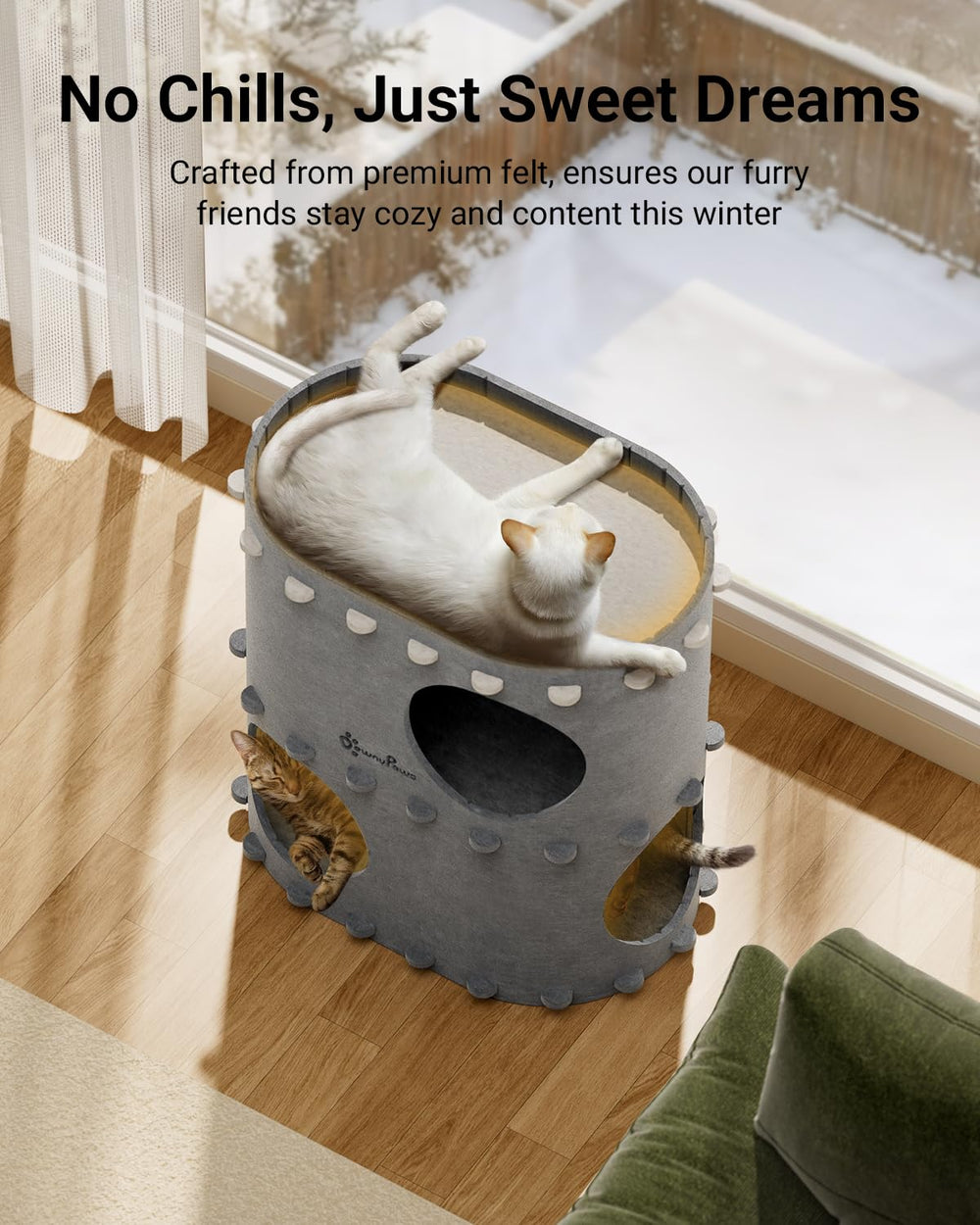 DownyPaws scratch-resistant cat bed helps withstand playful claws