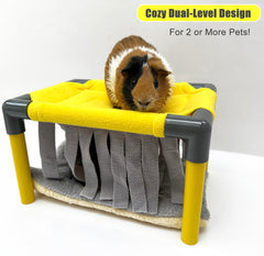 DOZZOPET guinea pigs bunk bed fleece forest hideout with privacy
